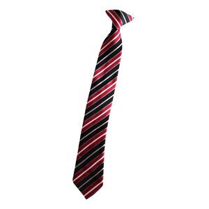 Toddler Boy  Clip Tie Red/ Black/ White stripe